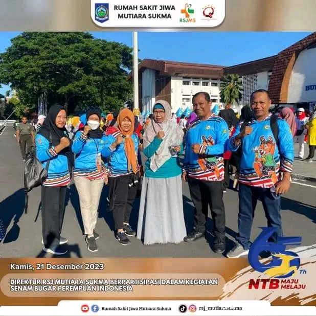 DIREKTUR RSJ MUTIARA SUKMA BERPARTISIPASI DALAM KEGIATAN SENAM BUGAR PEREMPUAN INDONESIA